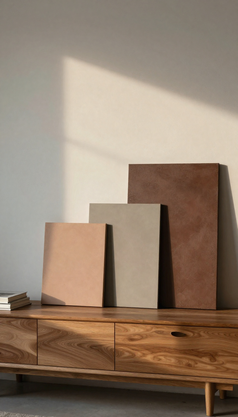 pain swatches on a side table