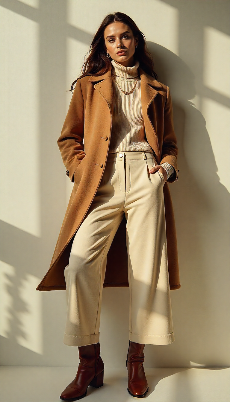 image of stylish woman dressed in winter attire