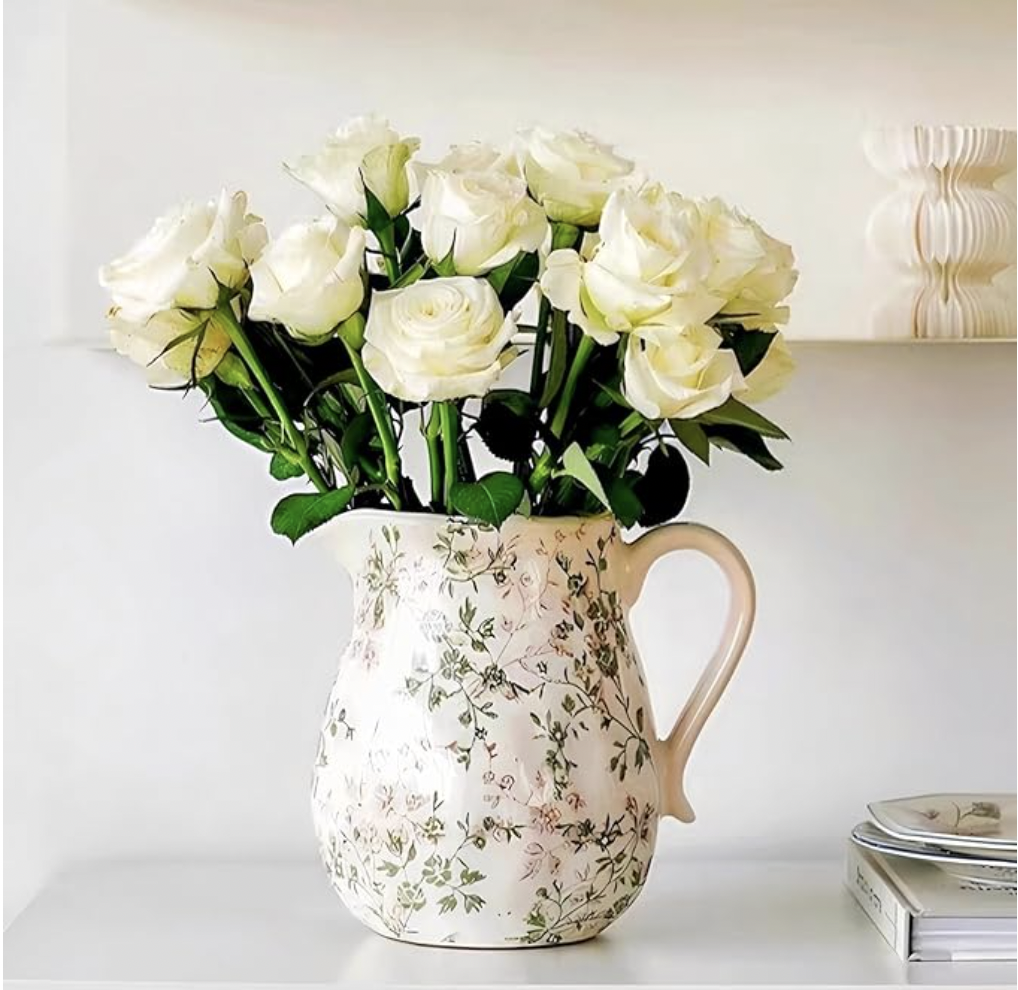 farmhouse ceramic pitcher vase