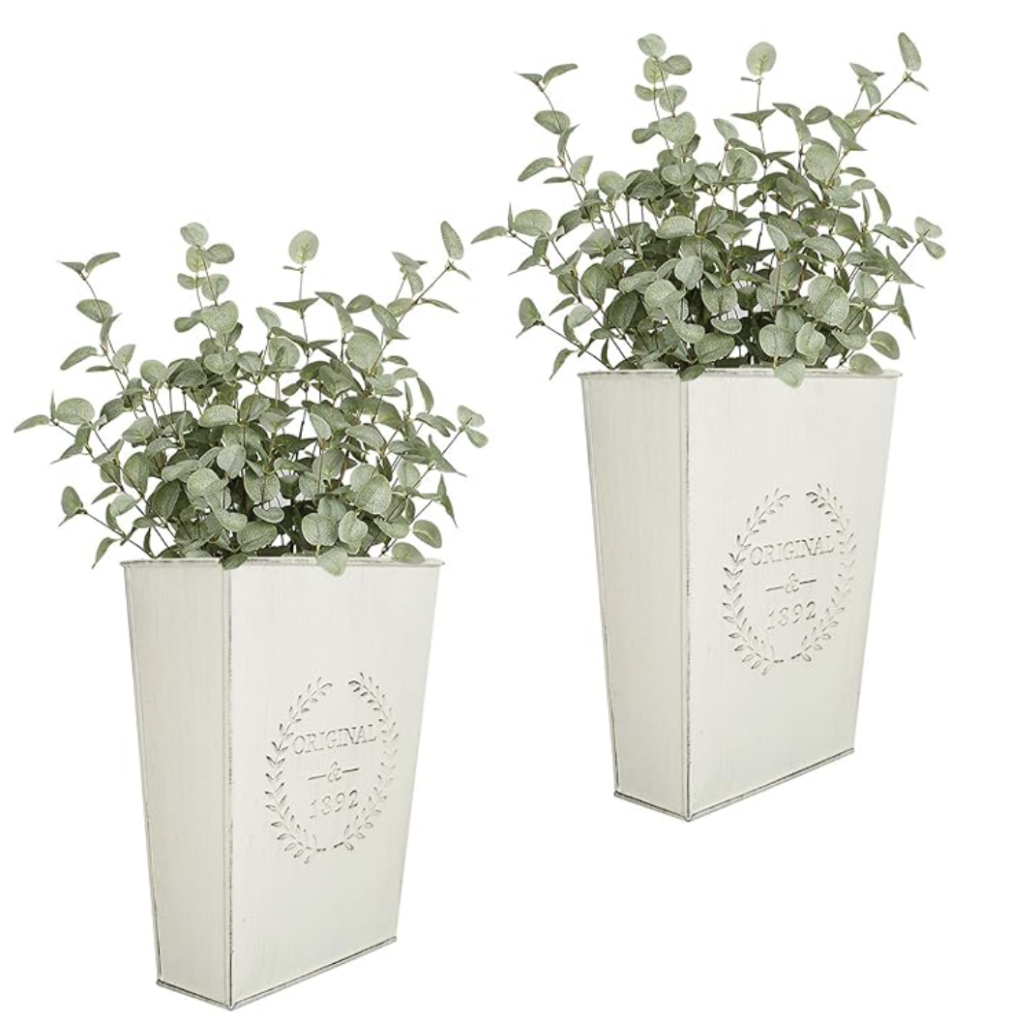 galvenized metal wall planters