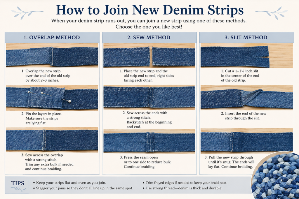 image showing how to Join New Denim Strips
