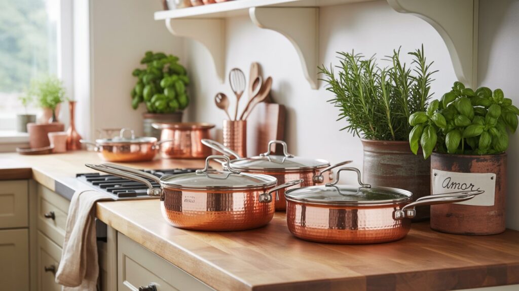 copper pot set
