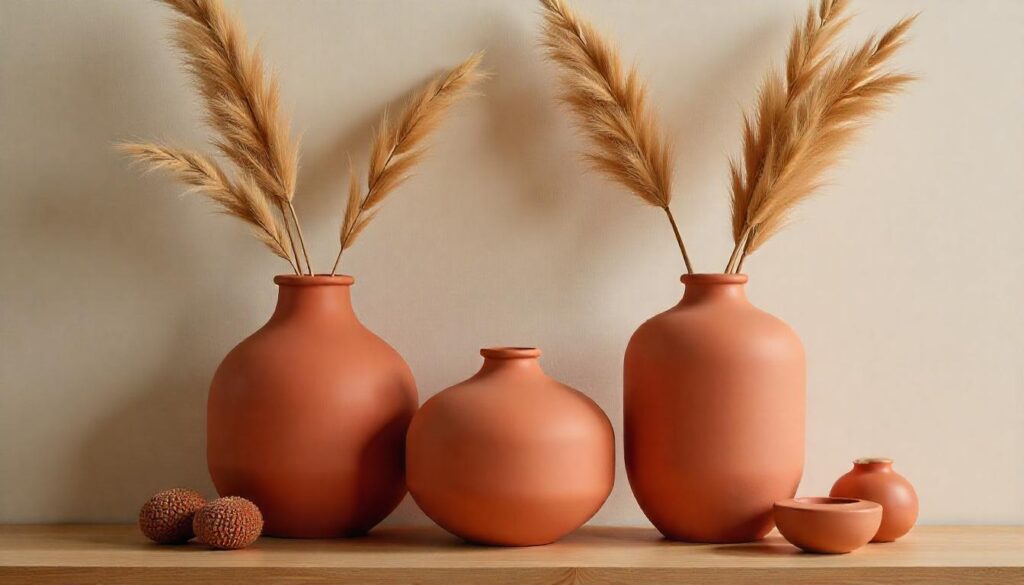 sprayed terracotta vase
