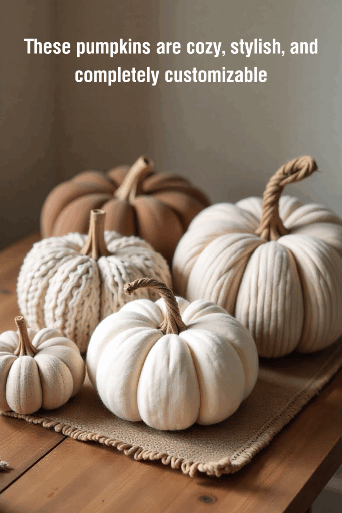 diy pumpkins made from thrifted sweaters or materials