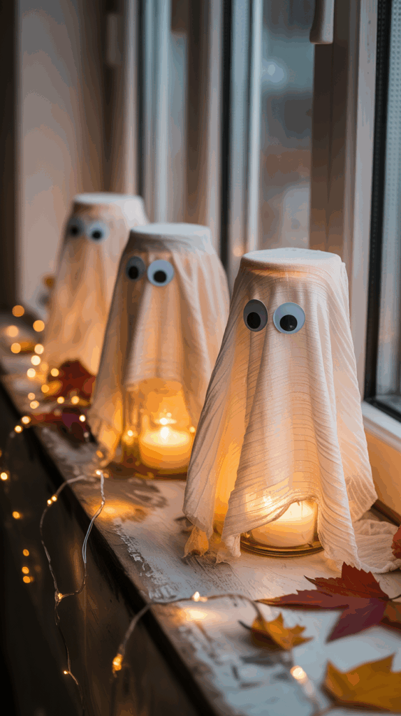 ghostly mason jar lanterns