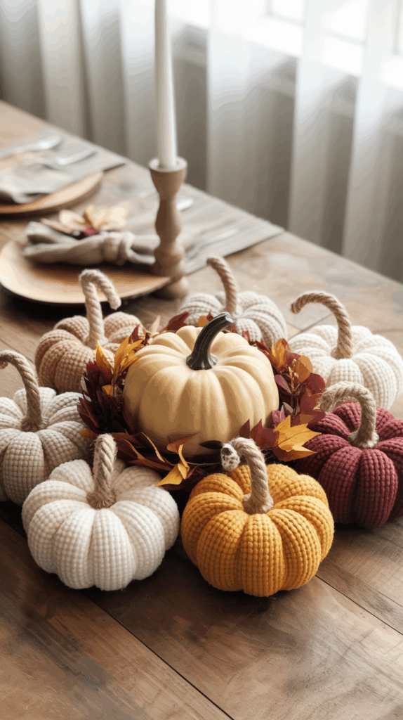 diy pumpkins on a table