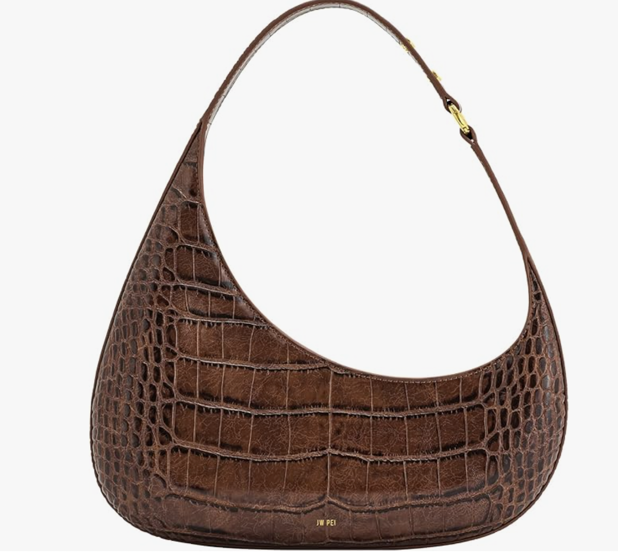 Croc-Embossed Shoulder Bag