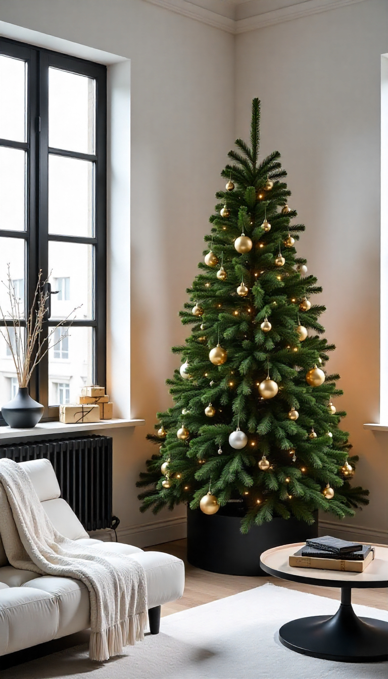 matte black Christmas tree colar