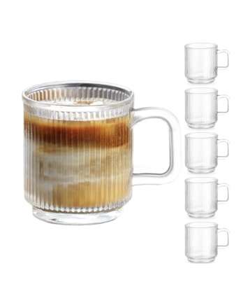 coffee maker, coffee bar tray, clear coffee mugs