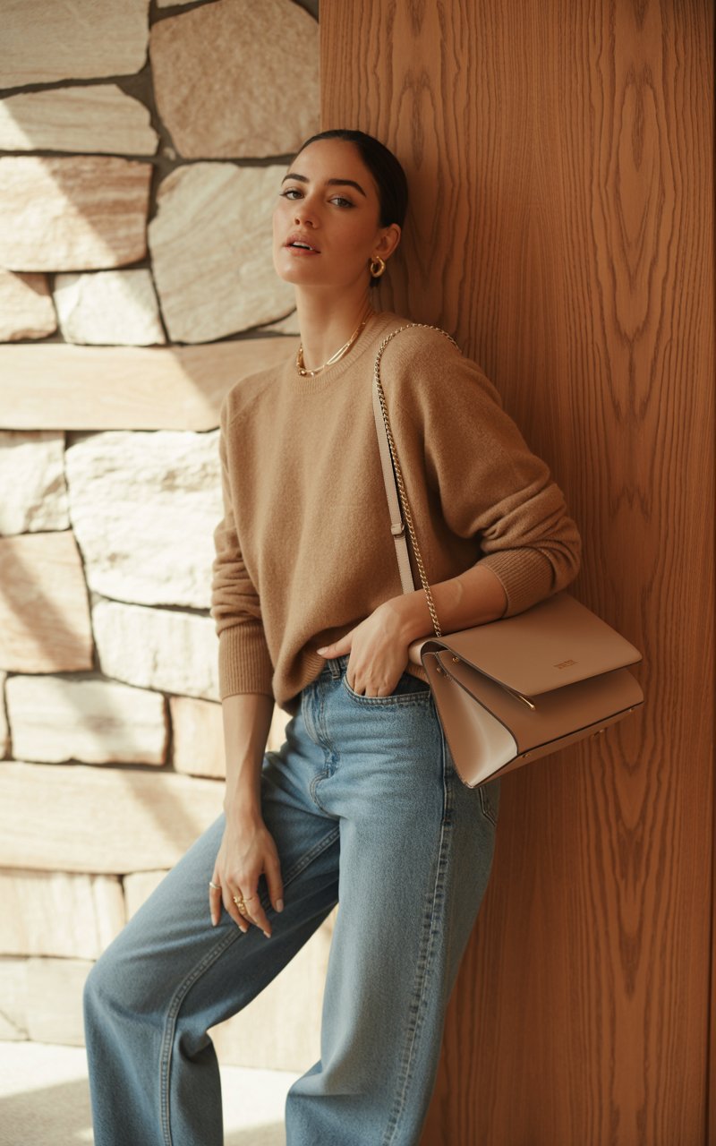 image of woman in neutral outfit