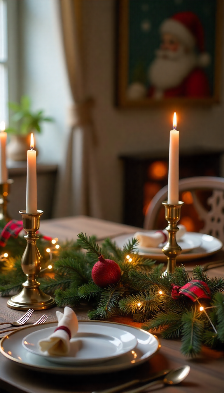 image of christmas dining table setting