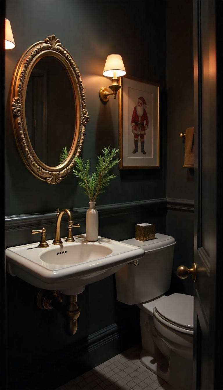 image of moody powder room 