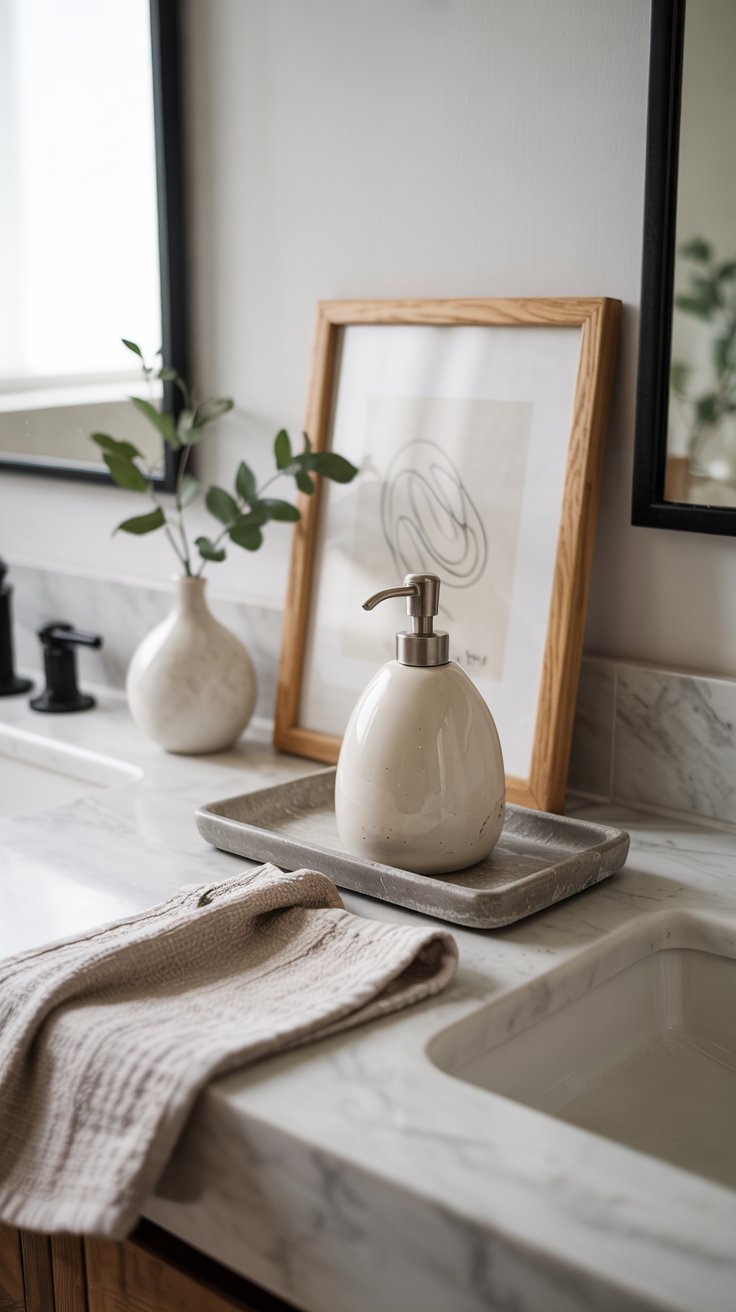 image of a powder room with some updated accessories