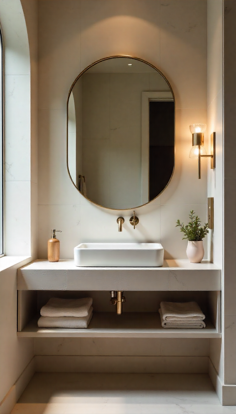 image of a textured wall application in a powder room