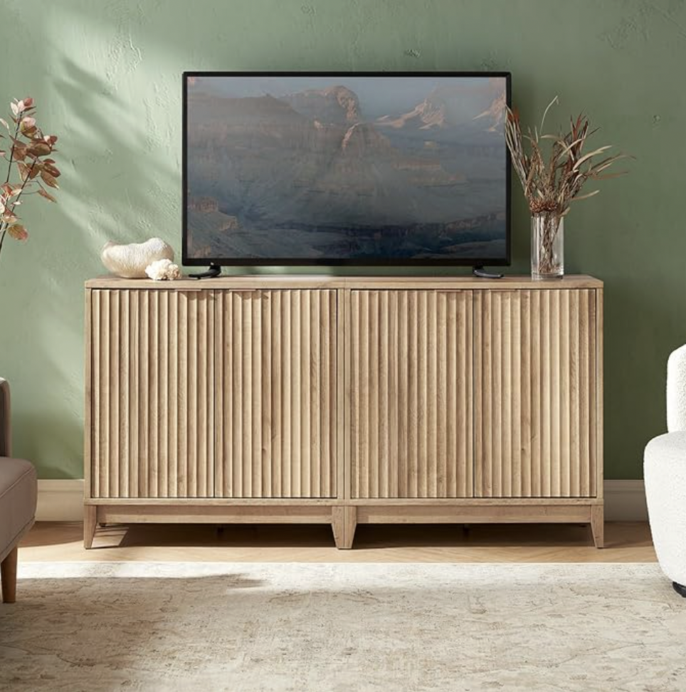 Beautiful fluted Storage Cabinet with Adjustable Shelf